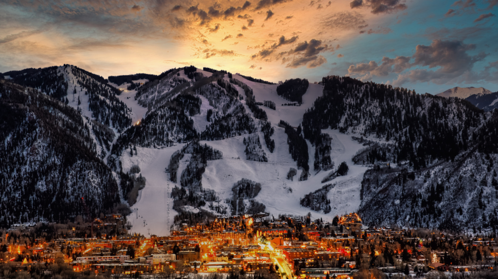 The view of the valley and the Red Mountain from Aspen Colorado